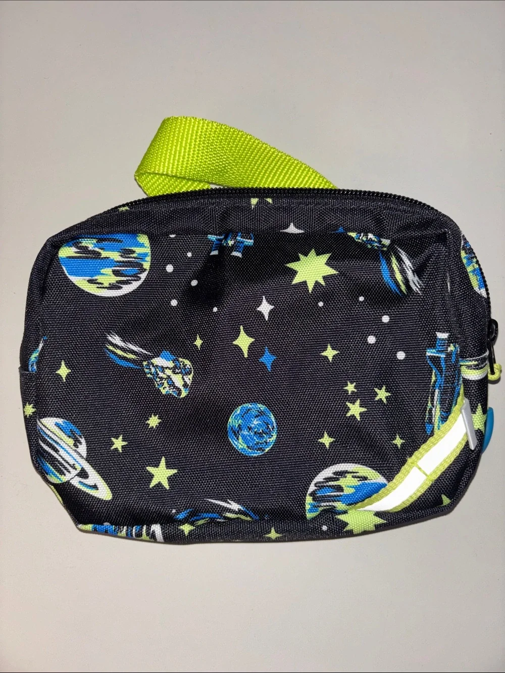 Cat & Jack Light Blue and Neon Yellow Wristlet Pouch